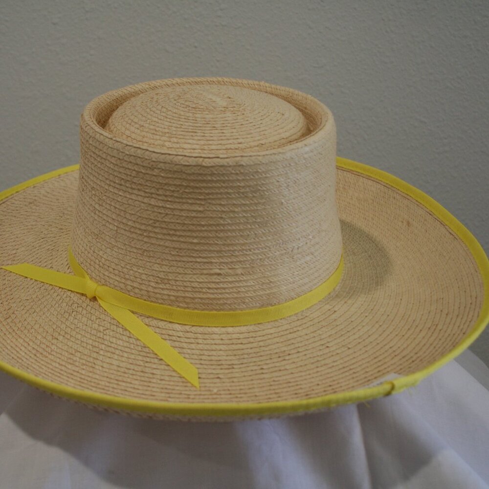 Sun Body Reata Hat 6 7/8 (55) Woven Straw Yellow Ribbon